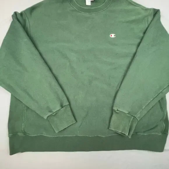 Champion Reverse Weave Crewneck Sweatshirt Green 3XL Oversized Fit - Picture 4 of 9